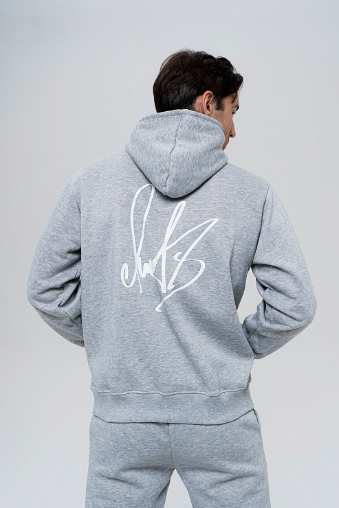 Толстовка с капюшоном серая  